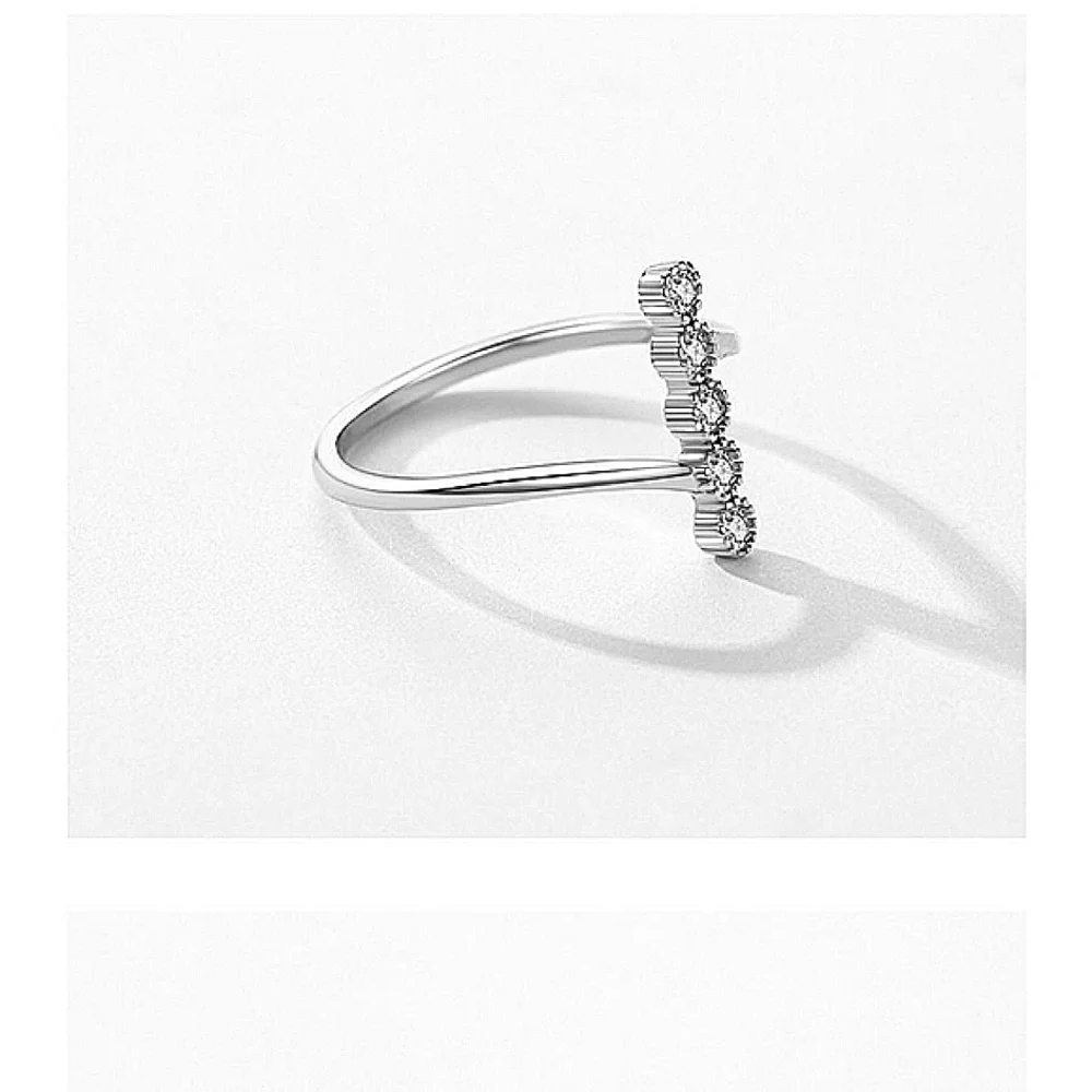 NEW Women's Bezel Set Simulated Diamond Platinum-Plated S925‎ Band Ring, 6